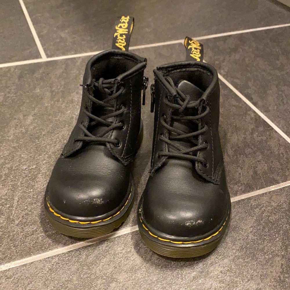 Dr. Martens Kids Black Combat Boots Toddler Size 6 US